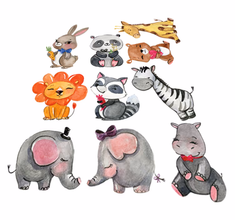 Vinyl teppich kinderzimmer mit dschungel tierspielen - TenStickers