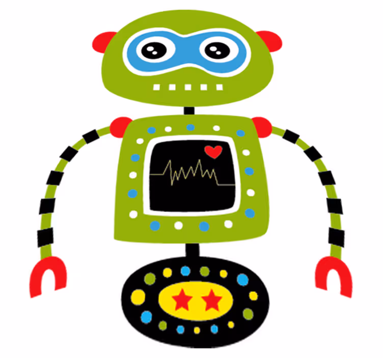 Vinyl teppich kinderzimmer grüner roboter - TenStickers