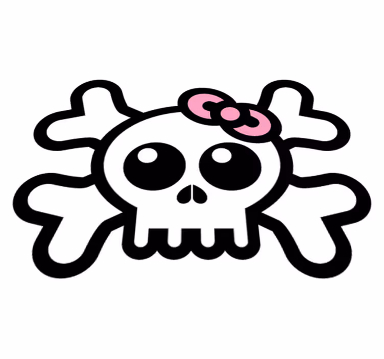Vinyl teppich kinderzimmer totenkopf mit schleife - TenStickers