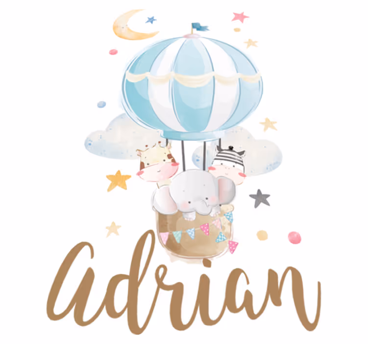 Vinyl teppich kinderzimmer mit tieren auf ballons - TenStickers
