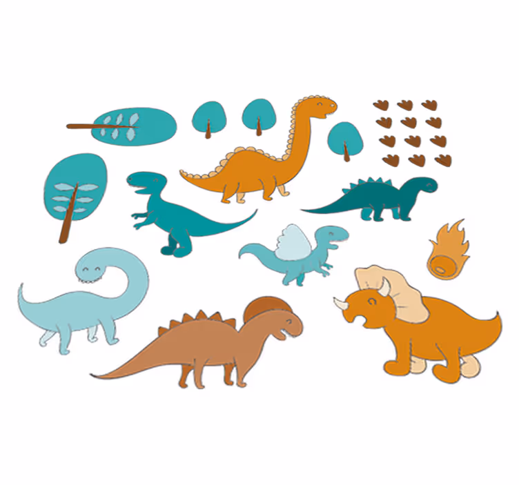 Vinyl teppich kinderzimmer dinosaurier landschaft - TenStickers