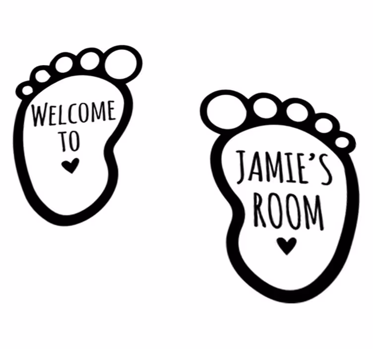 Vinyl teppich kinderzimmer babys füße mit namen - TenStickers