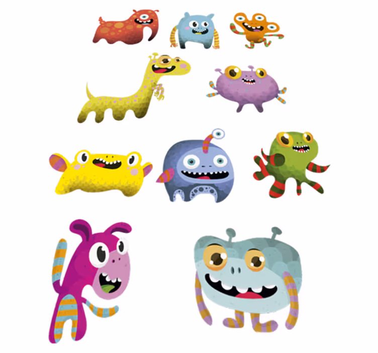 Vinyl teppich kinderzimmer monster im weltraum - TenStickers