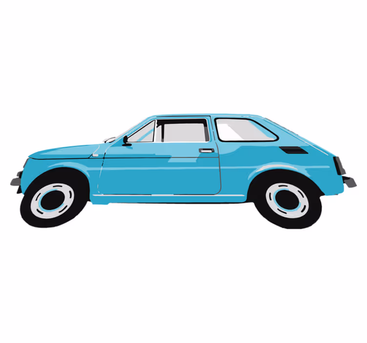 Vinyl teppich kinderzimmer blauer oldtimer - TenStickers