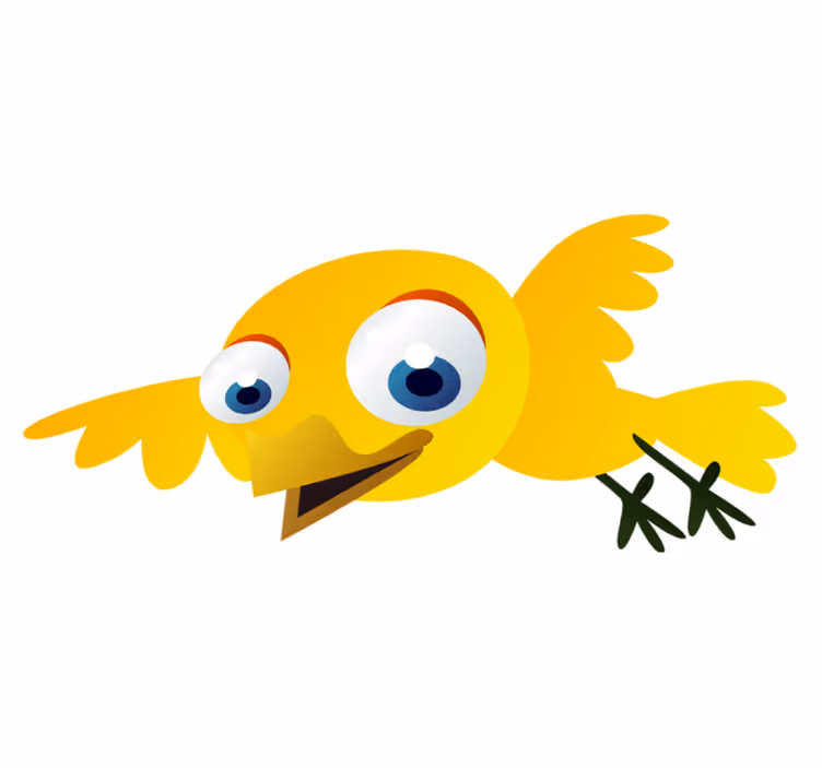 Vinyl teppich kinderzimmer gelbes fliegendes vogel - TenStickers