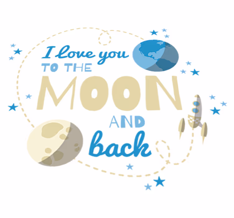 Vinyl teppich kinderzimmer liebe dich bis zum mond - TenStickers