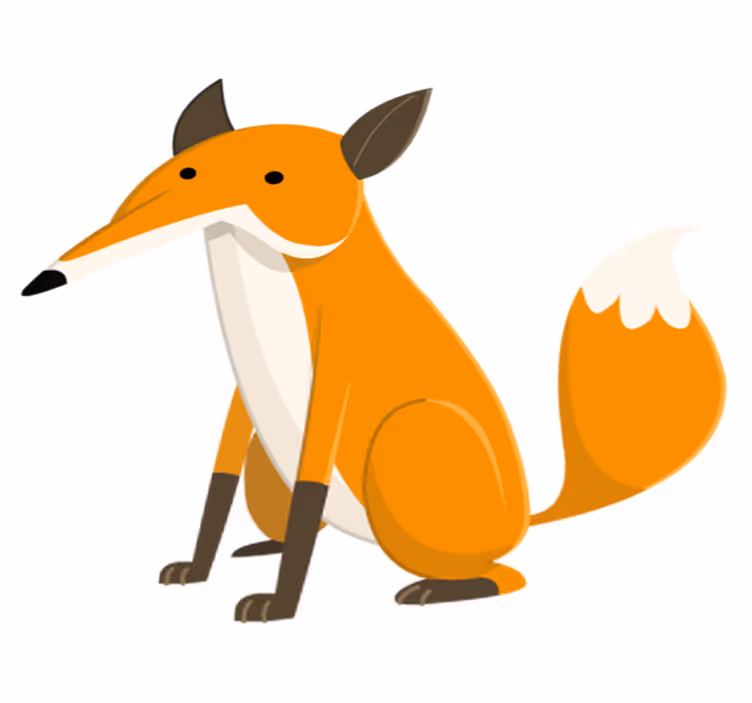 Vinyl teppich kinderzimmer mit sitzendem fuchs - TenStickers