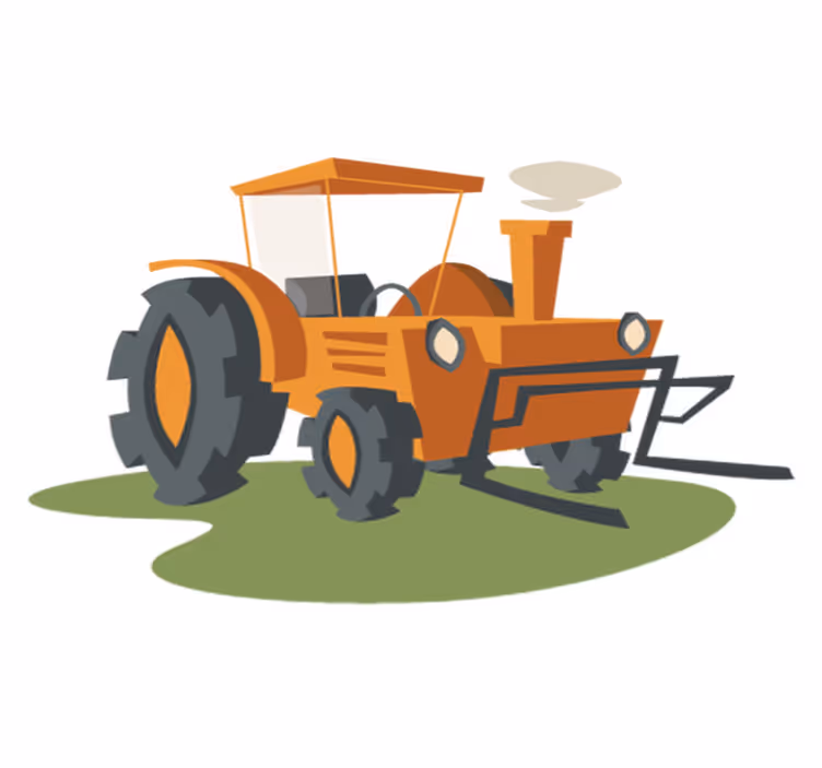 Vinyl teppich kinderzimmer orange traktor - TenStickers