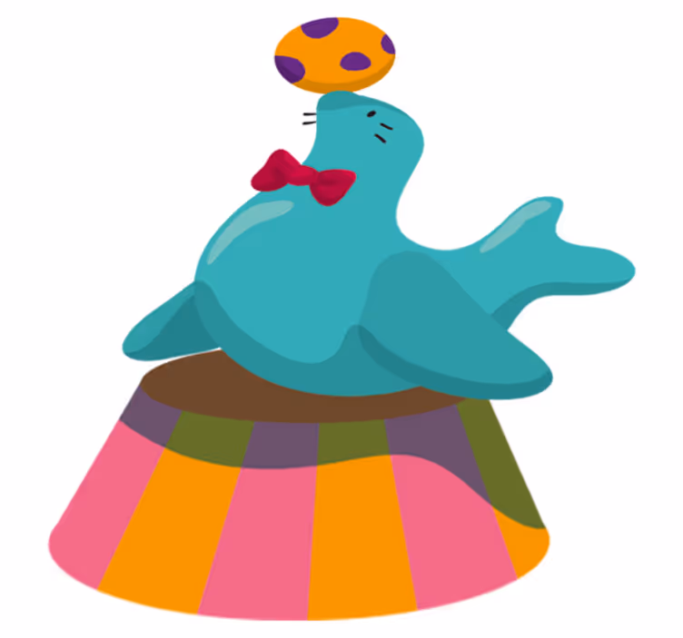 Vinyl teppich kinderzimmer zirkusfrosch mit ball - TenStickers