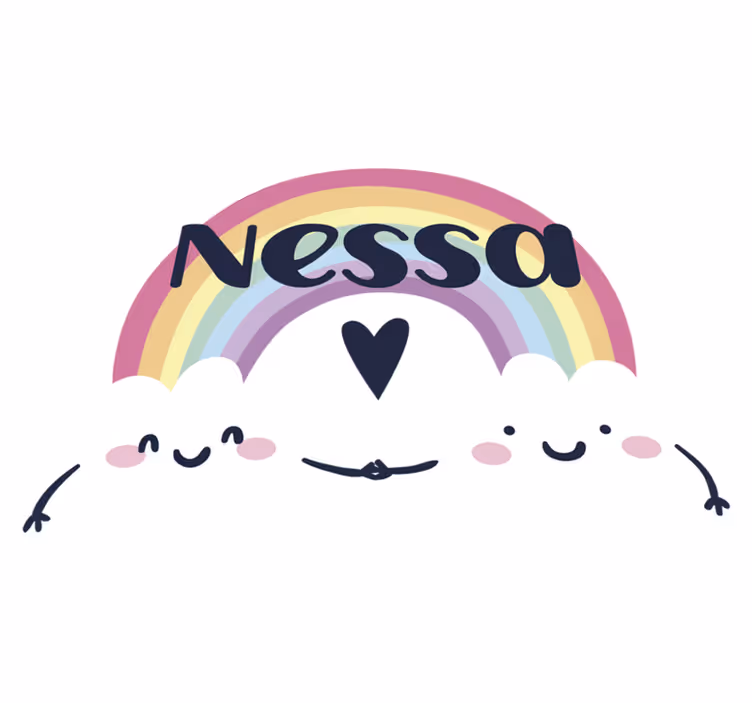 Vinyl teppich kinderzimmer mit personalisiertem regenbogen - TenStickers
