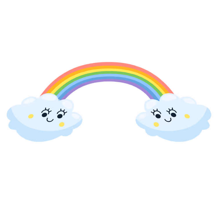 Vinyl teppich kinderzimmer süße wolken regenbogen - TenStickers