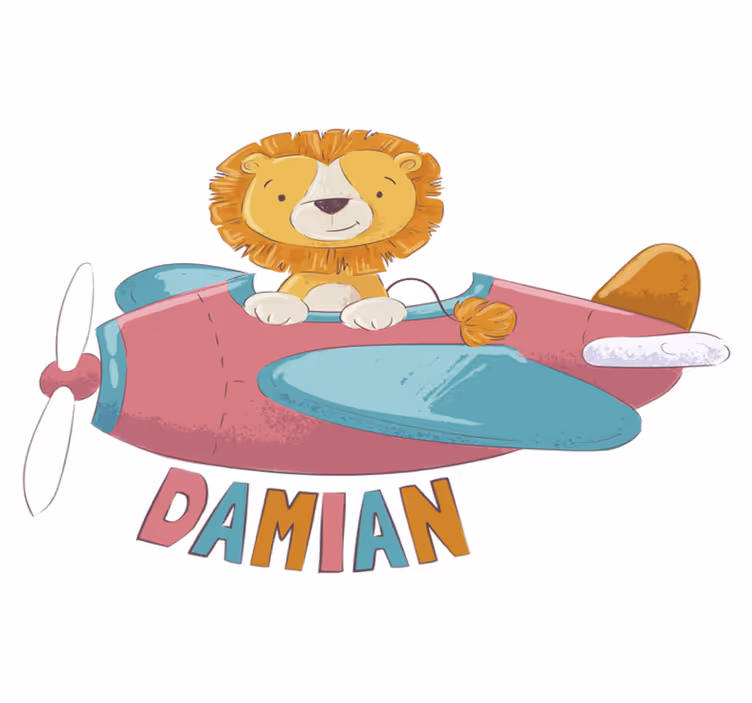Vinyl teppich kinderzimmer löwe mit namen - TenStickers