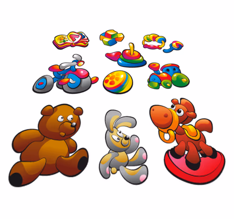 Vinyl teppich kinderzimmer spielzeug sticker sammlung - TenStickers