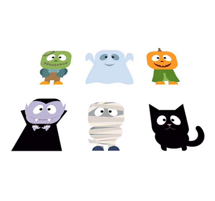 Vinyl teppich kinderzimmer mit halloween monster aufklebern - TenStickers