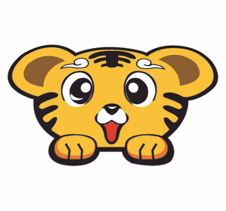 Vinyl teppich kinderzimmer glücklicher baby tiger - TenStickers
