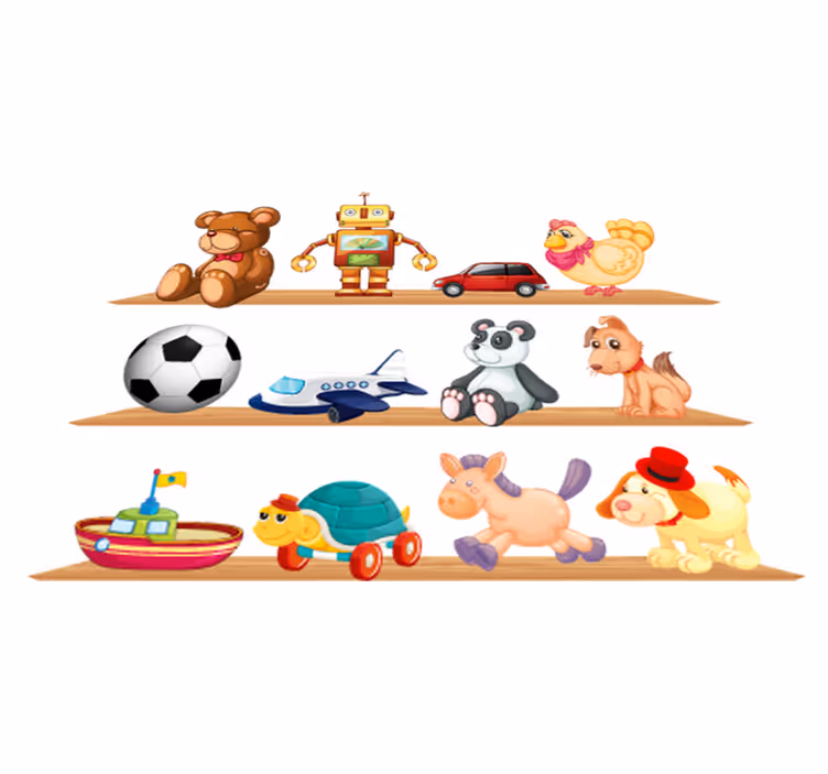 Vinyl teppich kinderzimmer mit spielzeugregalen - TenStickers