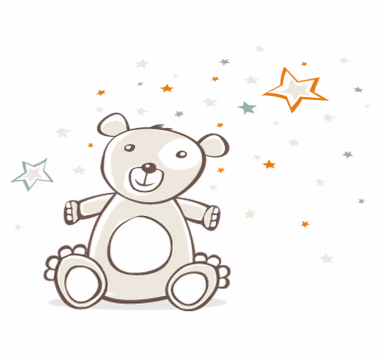 Vinyl teppich kinderzimmer teddybär mit sternen - TenStickers