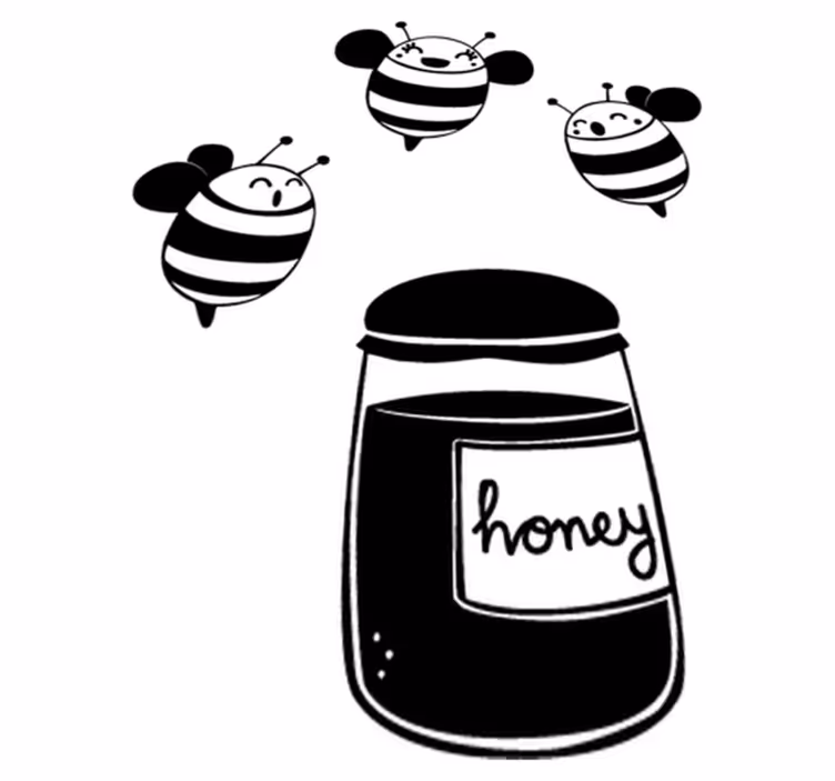 Vinyl teppich kinderzimmer mit honig und bienen - TenStickers