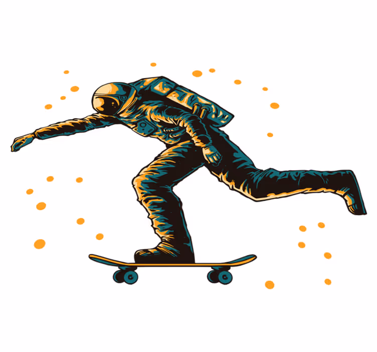 Vinyl teppich kinderzimmer astronaut skateboarden - TenStickers