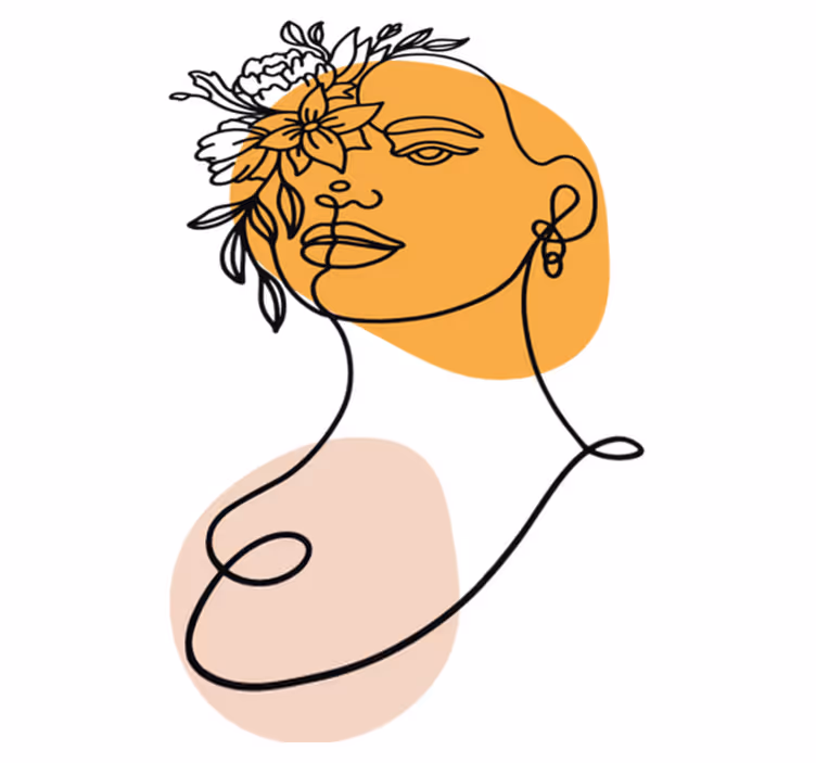 Vinyl teppich schlafzimmer minimalistisches frauenporträt - TenStickers