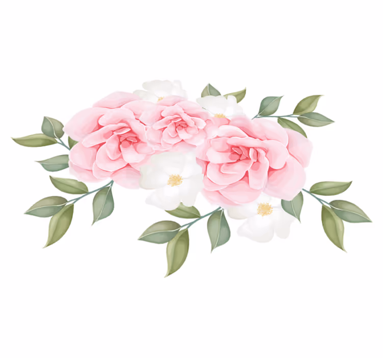 Vinyl teppich schlafzimmer elegante blumen in pink - TenStickers