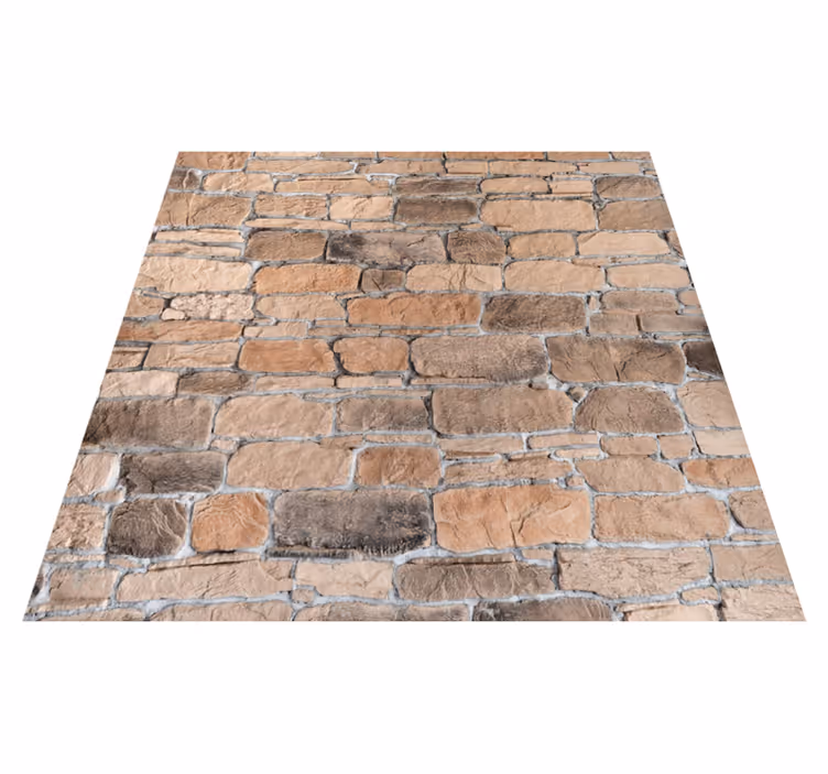 Vinyl teppich schlafzimmer hellbraune steinoptik rustic - TenStickers