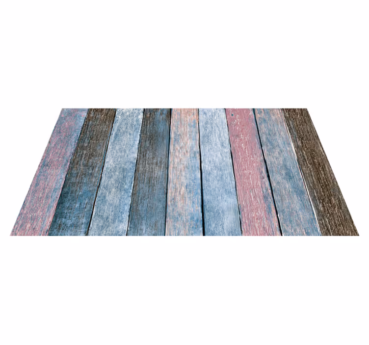 Vinyl teppich schlafzimmer rustikale bunte holzplanken - TenStickers
