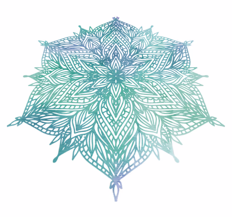 Vinyl teppich schlafzimmer türkis mandala - TenStickers