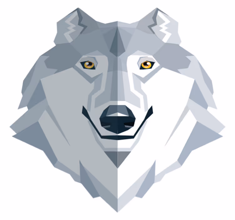 Vinyl teppich schlafzimmer mit abstraktem wolfdesign - TenStickers