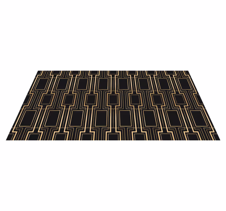 Vinyl teppich schlafzimmer mit goldenem und schwarzem dekor - TenStickers