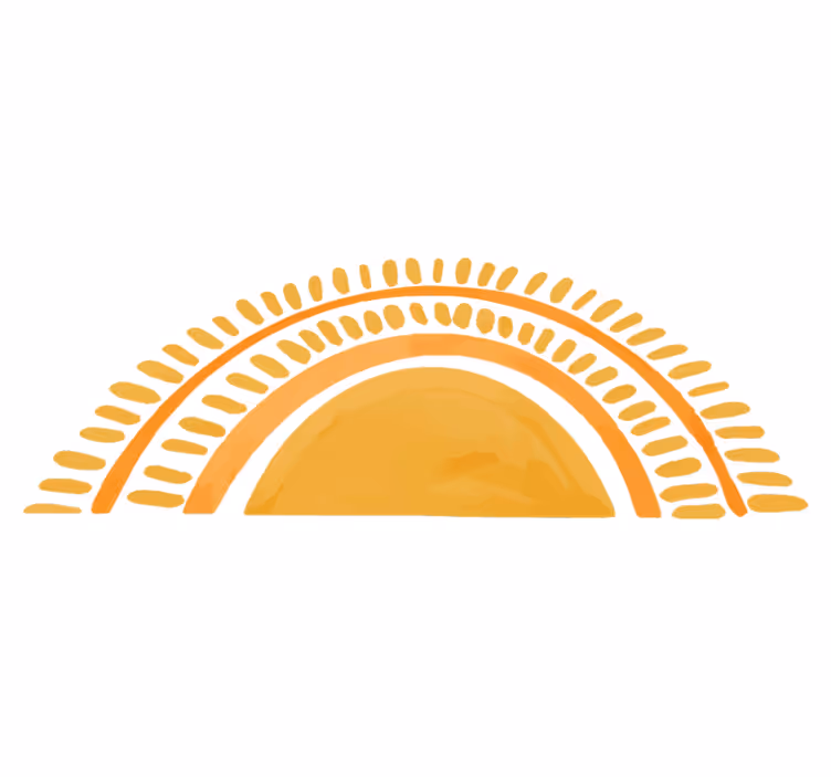Vinyl teppich schlafzimmer mit gezeichneter gelber sonne - TenStickers