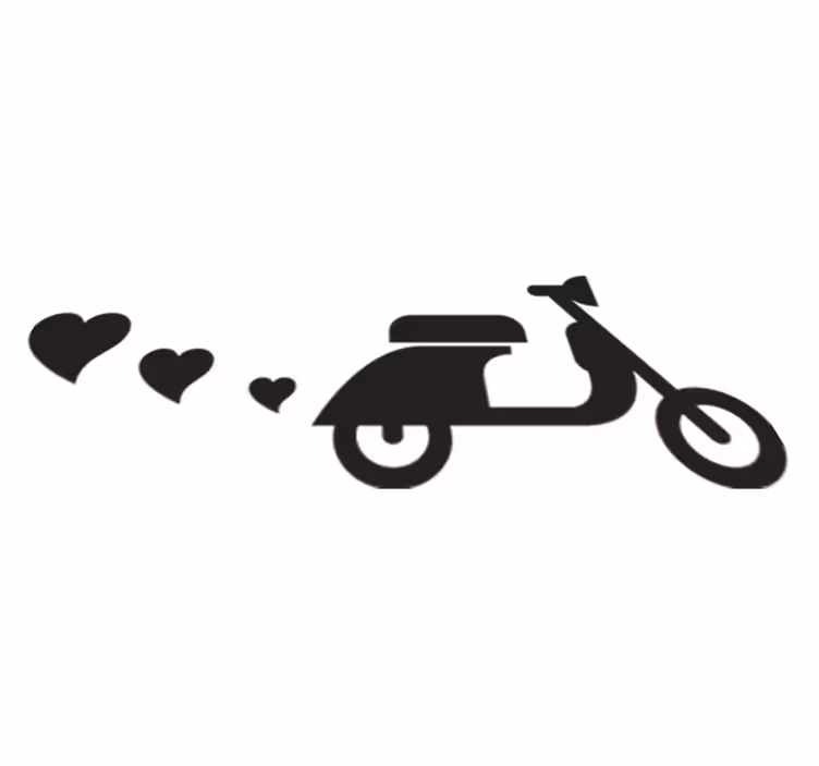 Vinyl teppich schlafzimmer motorrad und herzen - TenStickers