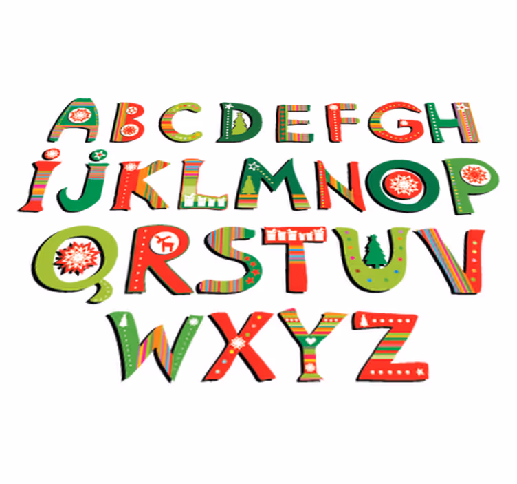 Vinyl teppich kinderzimmer mit grünem und rotem alphabet - TenStickers
