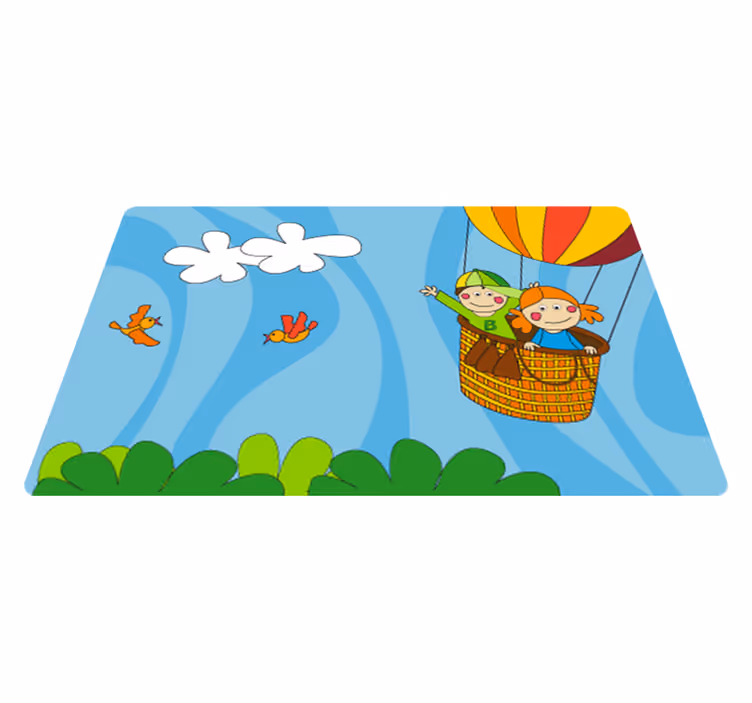 Vinyl teppich kinderzimmer fliegen im luftballon - TenStickers