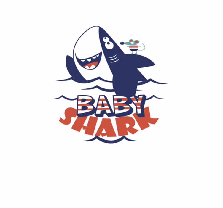 Vinyl teppich kinderzimmer baby hai - TenStickers
