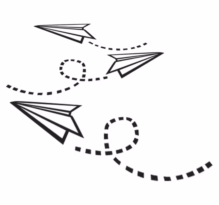Vinyl teppich spiele papierflugzeug dekor - TenStickers