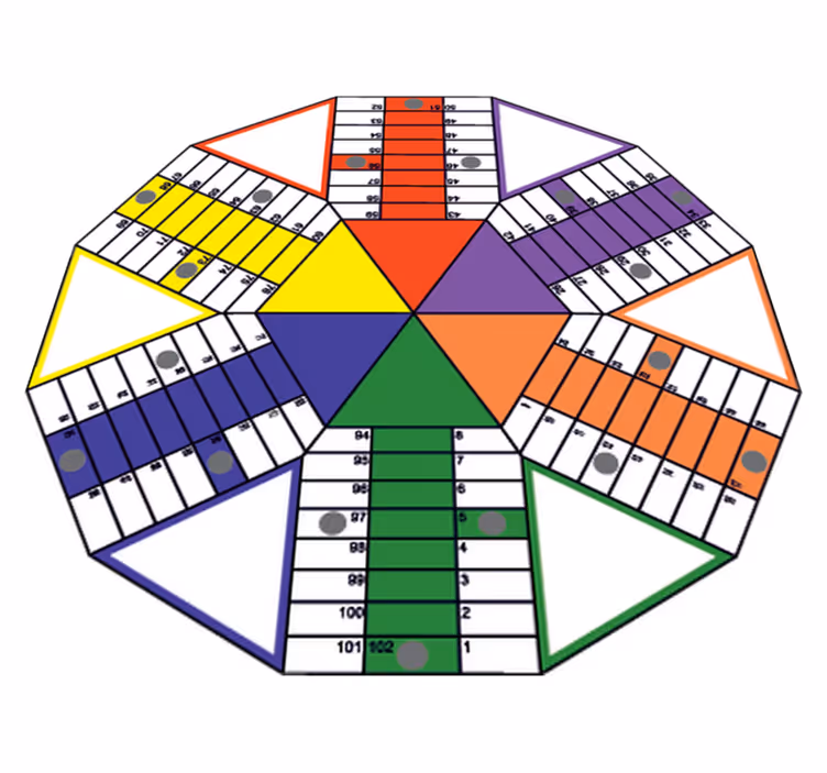 Vinyl teppich spiele geometrisches parchis spielbrett - TenStickers