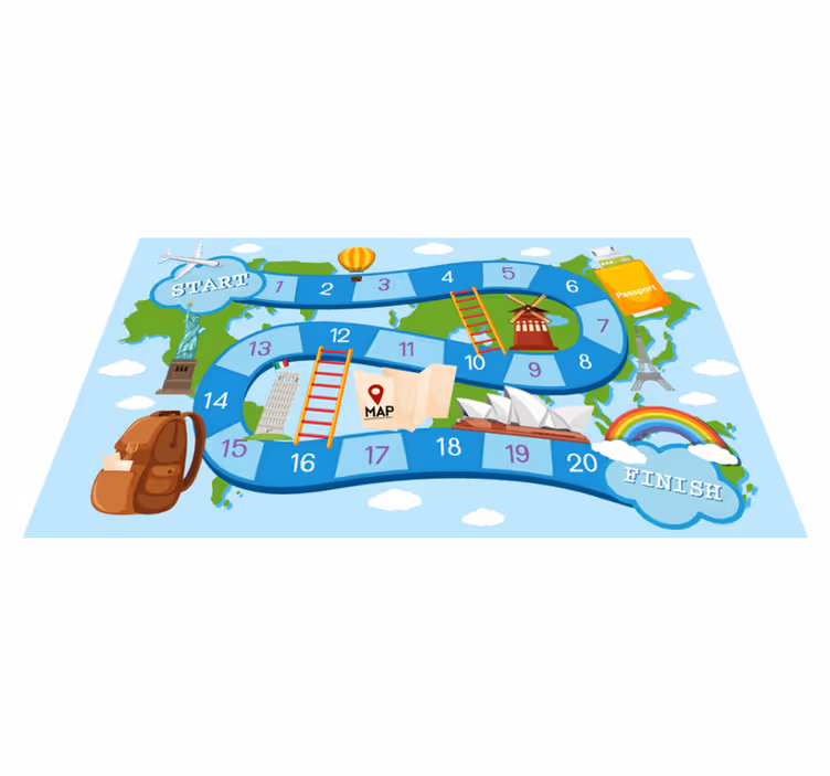 Vinyl teppich spiele rund um die welt - TenStickers