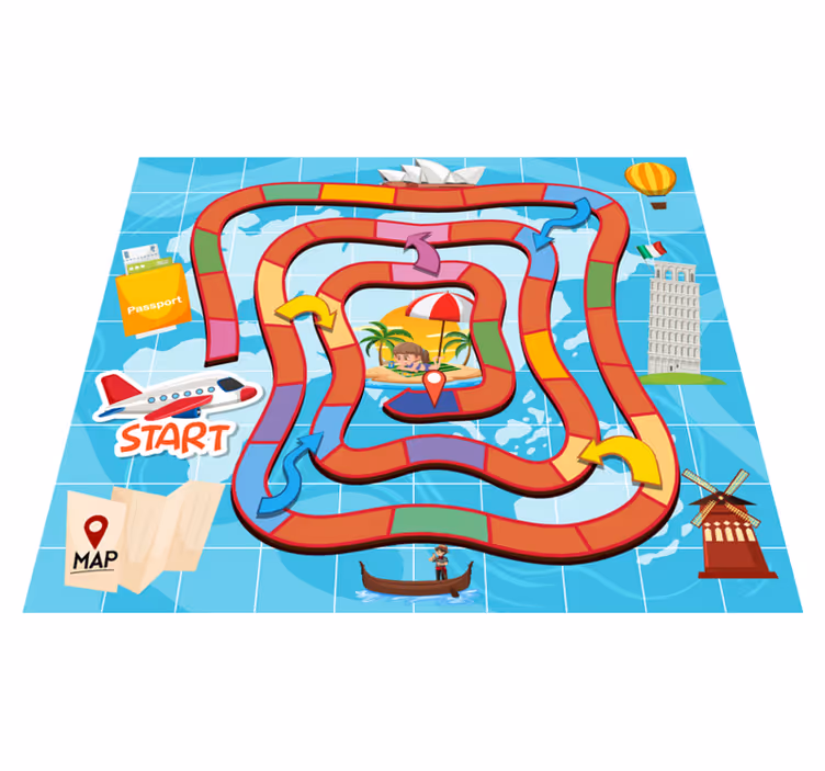 Vinyl teppich spiele für brettspiel reisen - TenStickers