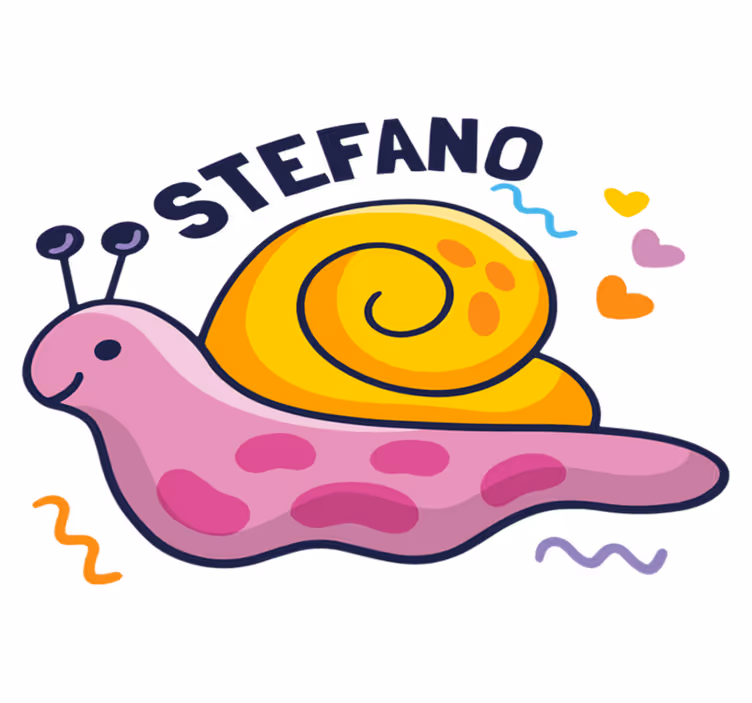 Vinyl teppich kinderzimmer bunte schnecke mit name - TenStickers