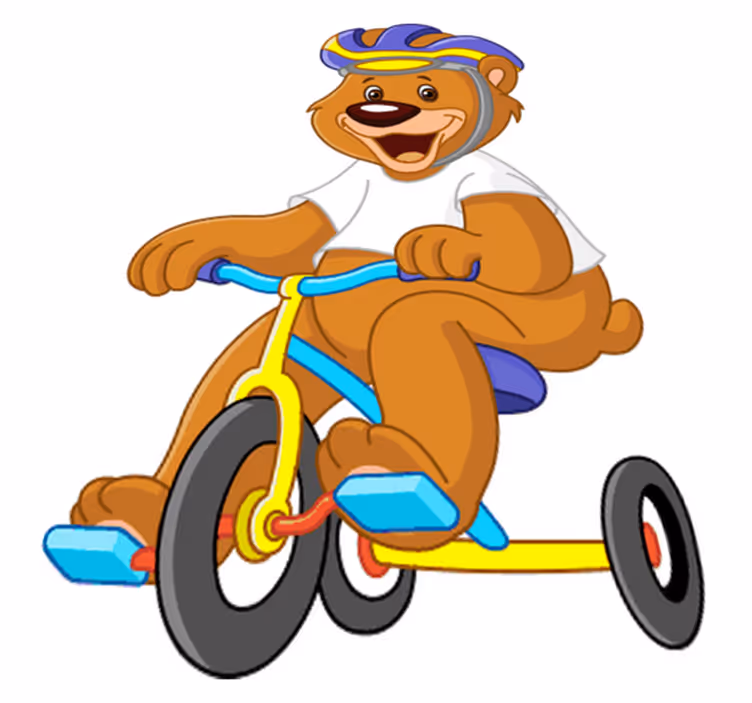 Vinyl teppich kinderzimmer mit fahrradbär - TenStickers