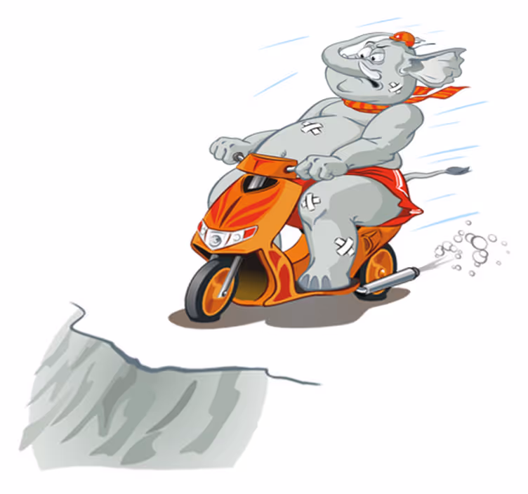 Vinyl teppich kinderzimmer elefant auf dem motorrad - TenStickers