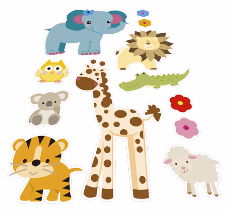 Vinyl teppich kinderzimmer dschungel aufkleber - TenStickers