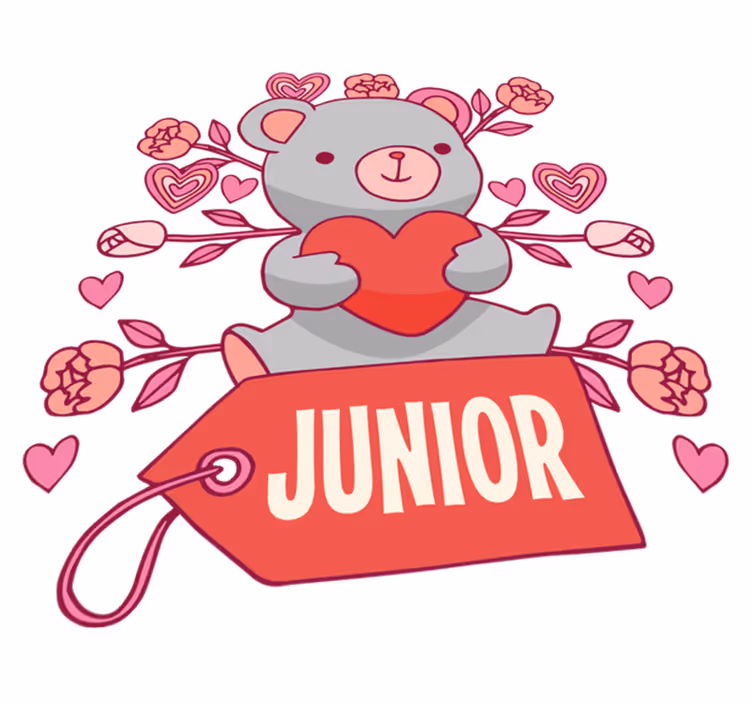 Vinyl teppich kinderzimmer bär herz und name - TenStickers