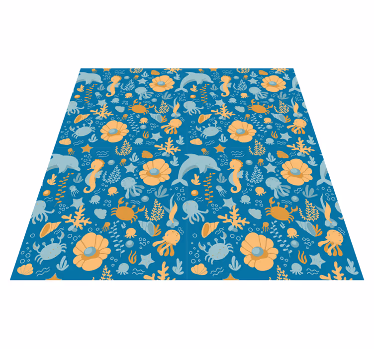 Vinyl teppich kinderzimmer meer cartoon - TenStickers