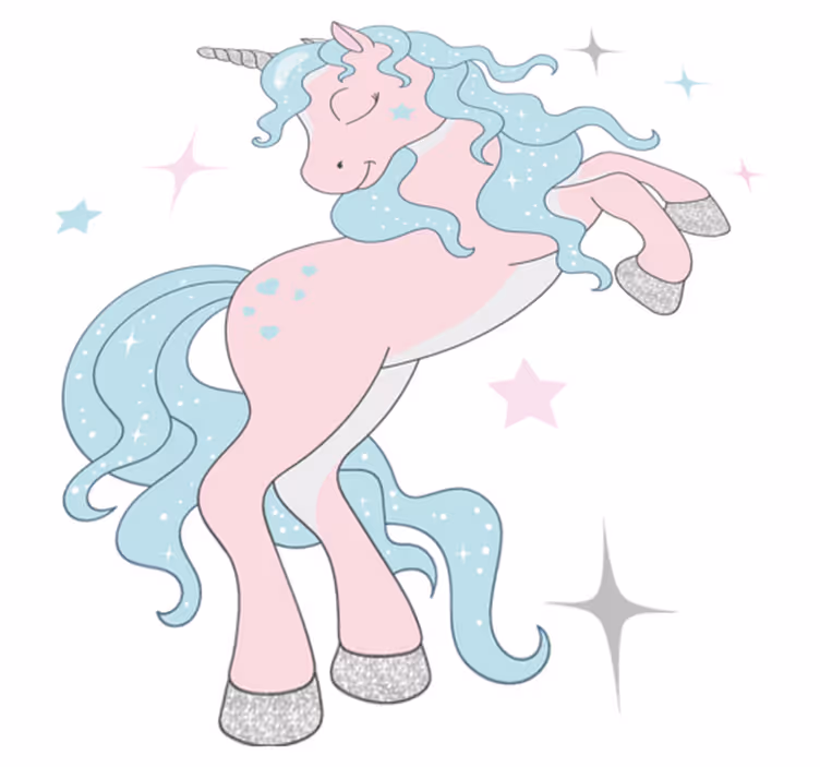 Vinyl teppich kinderzimmer mit glitzer einhorn muster - TenStickers