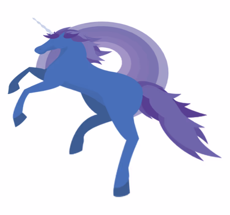 Vinyl teppich kinderzimmer in blau und lila einhornform - TenStickers