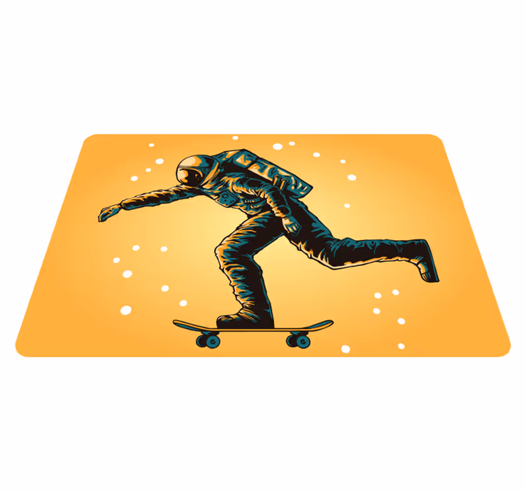 Vinyl teppich kinderzimmer astronaut skateboardfahrer - TenStickers