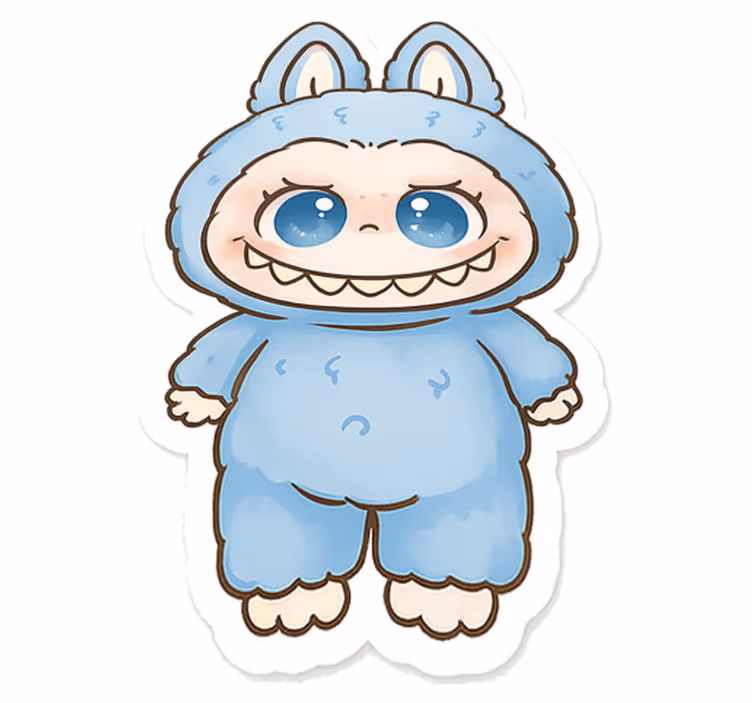 Vinyl teppich kinderzimmer mit blauer monsterpuppe - TenStickers