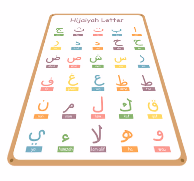 Vinyl teppich kinderzimmer mit arabischem alphabet - TenStickers